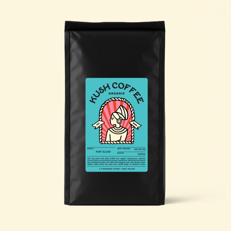 Kush Coffee organic bag, Port Blend roast